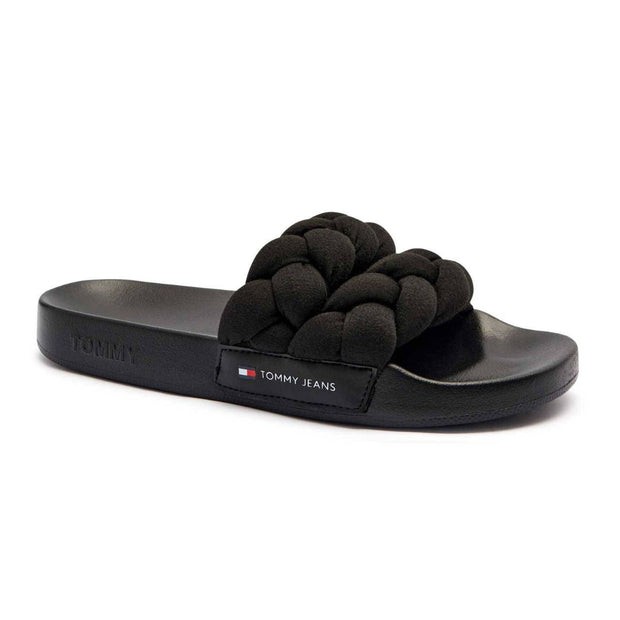 Tommy Hilfiger Braided Strap Slides EN0EN02764-BLK